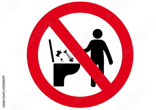 Schild Abfall ins Klo verboten