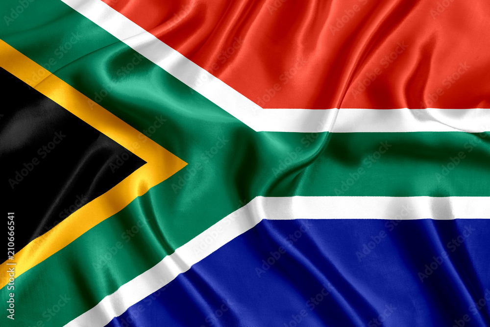 Flag of South Africa silk - obrazy, fototapety, plakaty 