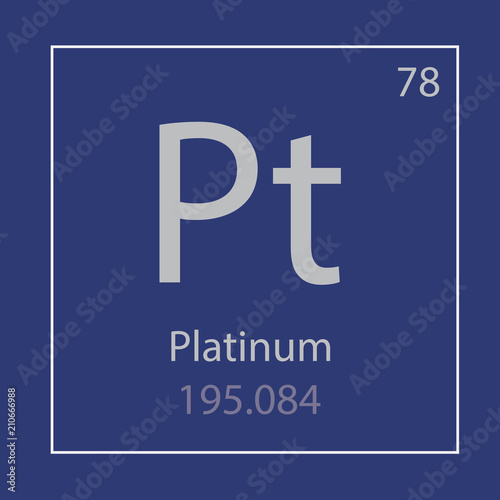 Platinum Pt chemical element icon- vector illustration