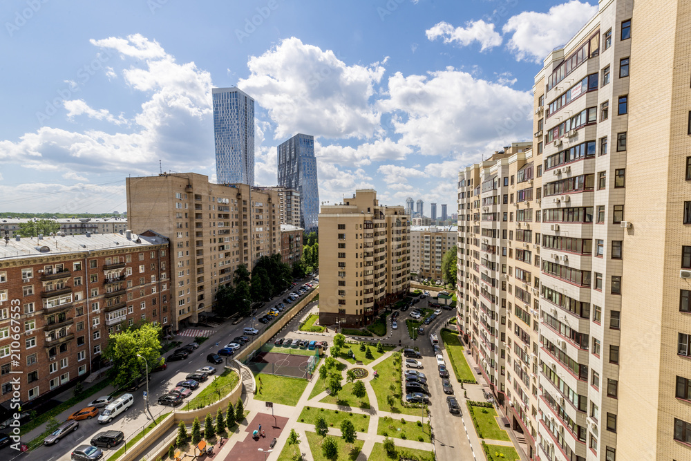 Fototapeta premium Modern multi-storey residential building in Moscow