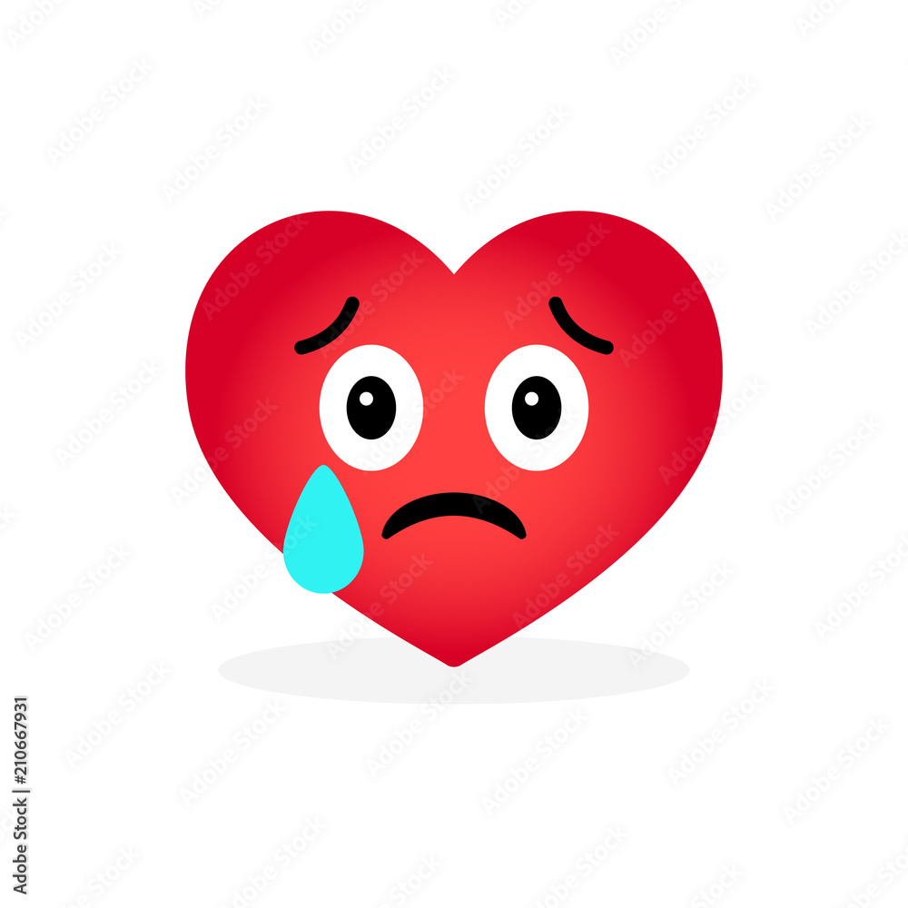 Cartoon Heart Emoticon, isolated on white background Cartoon Heart Emoticon, isolated on white background