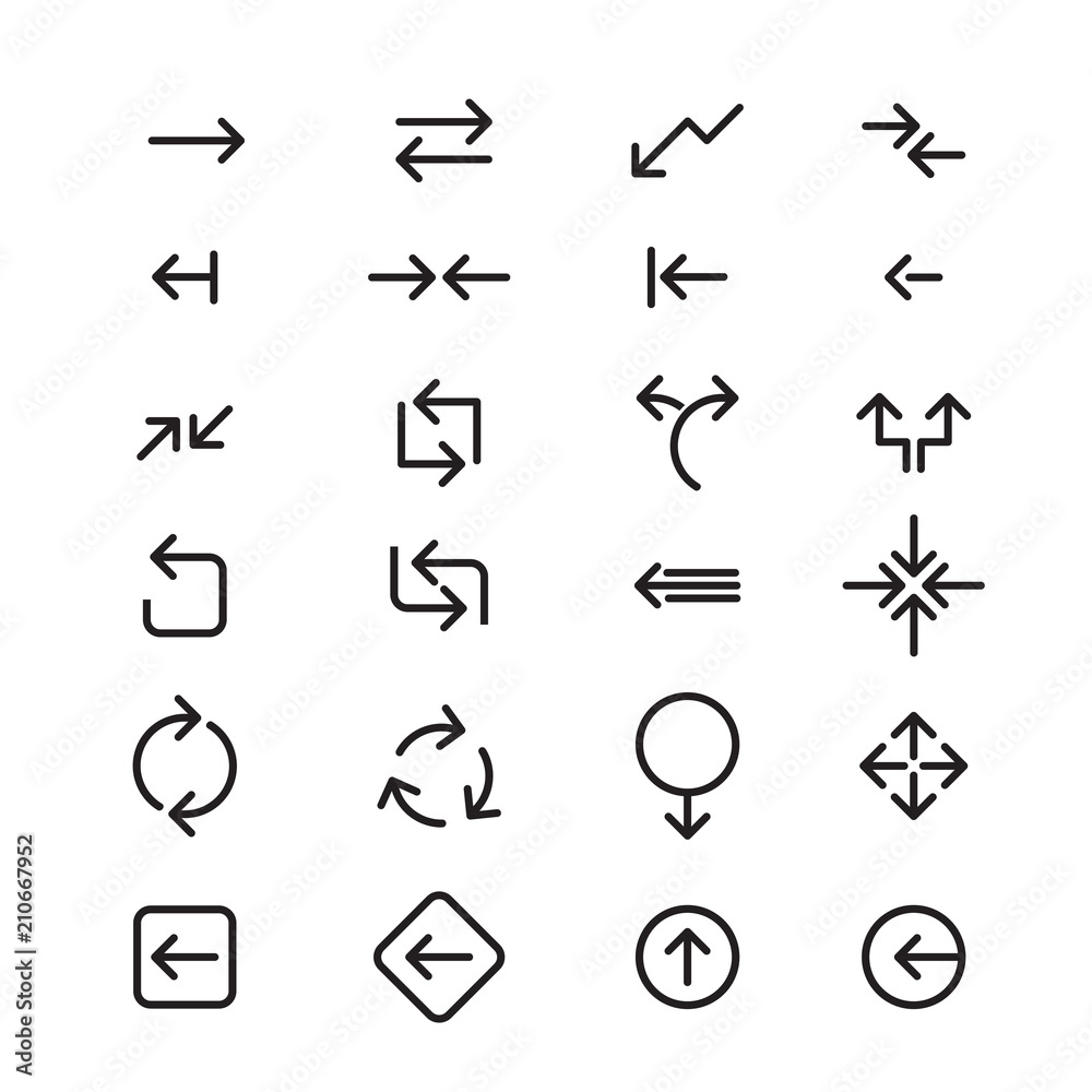 Set of black vector arrows Set of black vector arrows