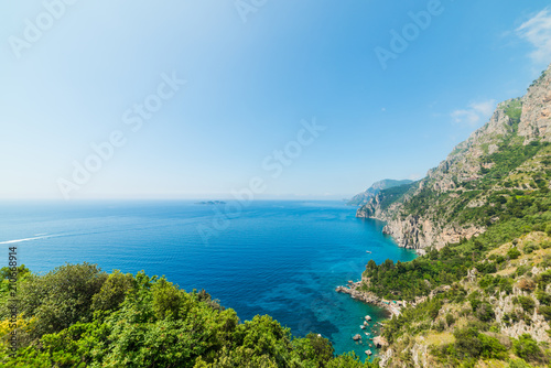 Clear sky over world famous Amalfi coast