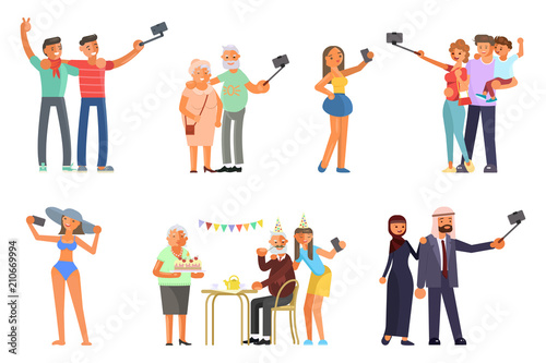 people making selfie