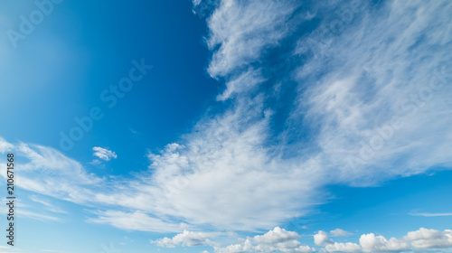 Soft clouds and blue sky in springtime