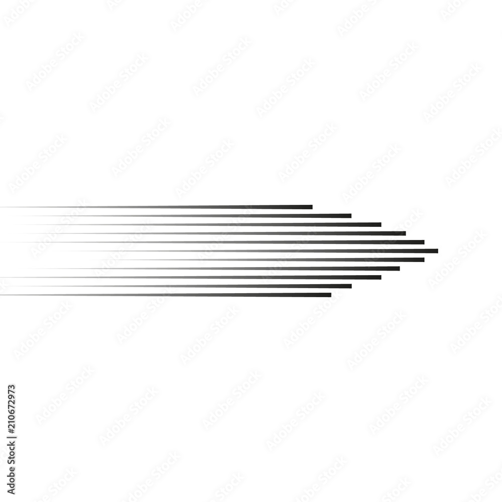 Set speed lines isolated set. Motion effect for your design. Black lines on white background. Vector