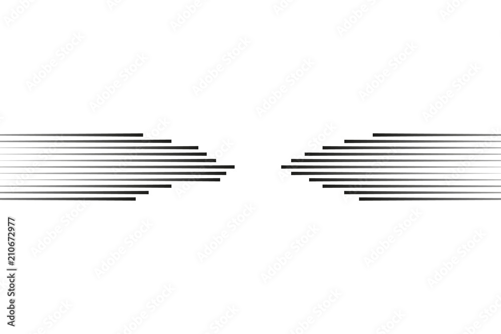 Set speed lines isolated set. Motion effect for your design. Black lines on white background. Vector
