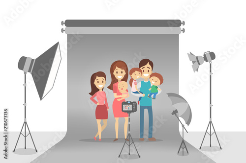 At photo studio.