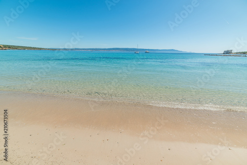 Colorful shore in Lazzaretto beach in Alghero