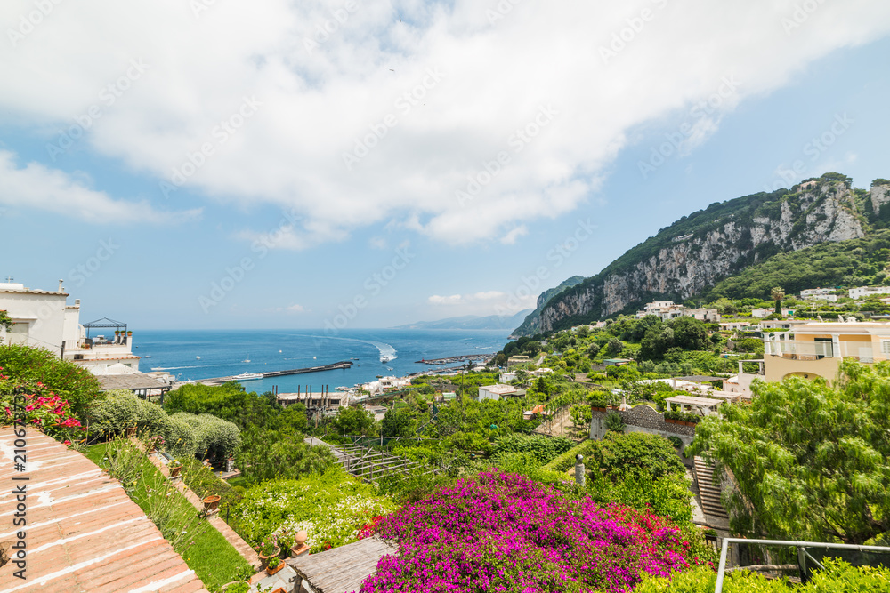 World famous Capri island on a sunny day