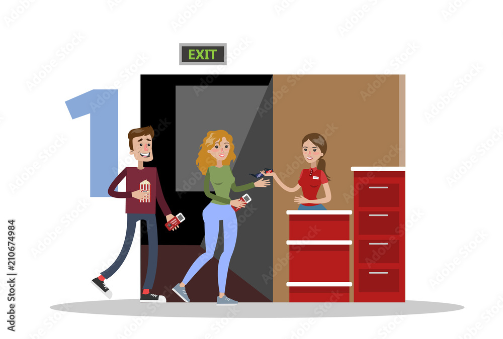 Obraz premium Cinema building interior.