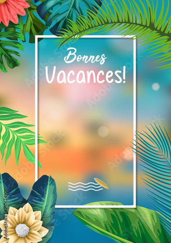 Summer vacation background vector France concept.
