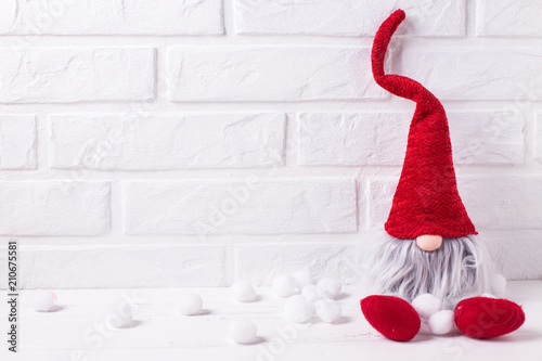 Decorative christmas elf or gnome