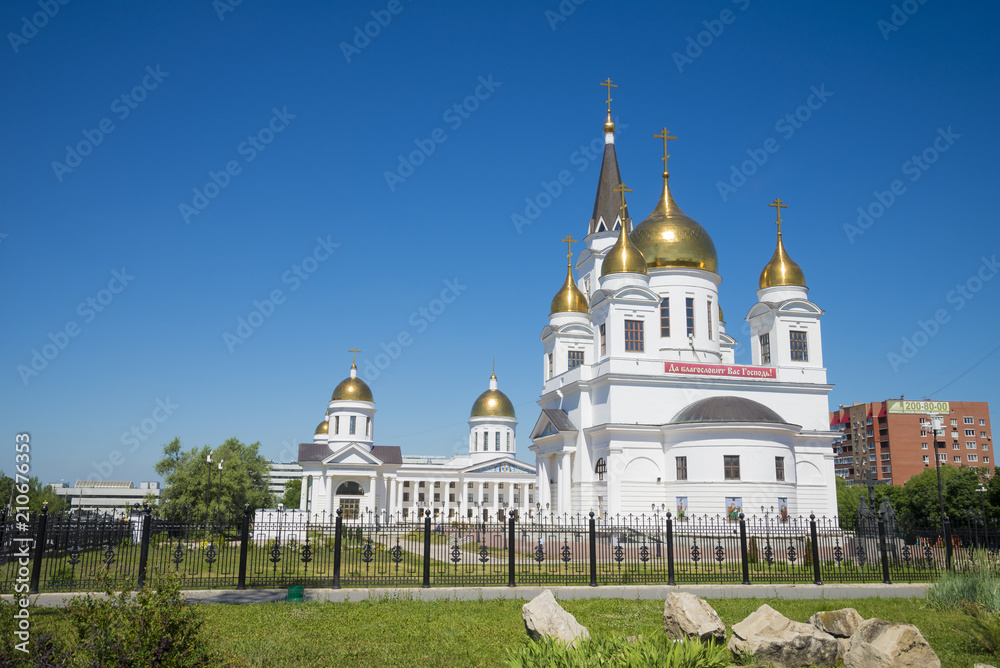 Cathedral of Cyril and Methodius in Samara, Russia. On a Sunny summer day. 23 June 2018
