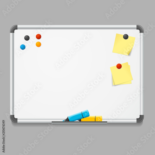 Realistic Detailed 3d White Board. Vector