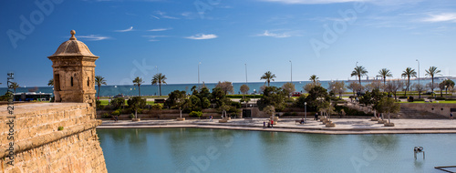 Panorama view of Majorca island, Spain Mediterranean Sea.