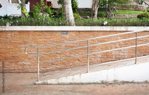 Part of entrance way background and supporting wheelchair concept