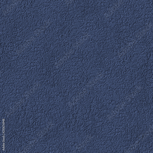 Seamless Texture of Dark Blue Cement Plaster. Plaster Wall Background. Repeatable Pattern with Finishing Layer of Gypsum Plaster. Dark Dirty Muted Colors