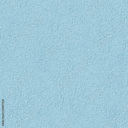 Seamless Texture of Cement Plaster. Wall Background. Repeatable Pattern with Finishing Layer of Gypsum Plaster. Pastel Colors: Delicate Tint of Azure Blue