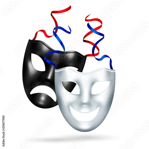 Realistic Comedy Tragedy Masks