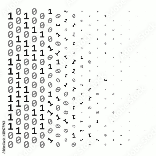 Streaming abstract binary code background with padlock. Data and technology, decryption and encryption. Coding or Hacker concept.