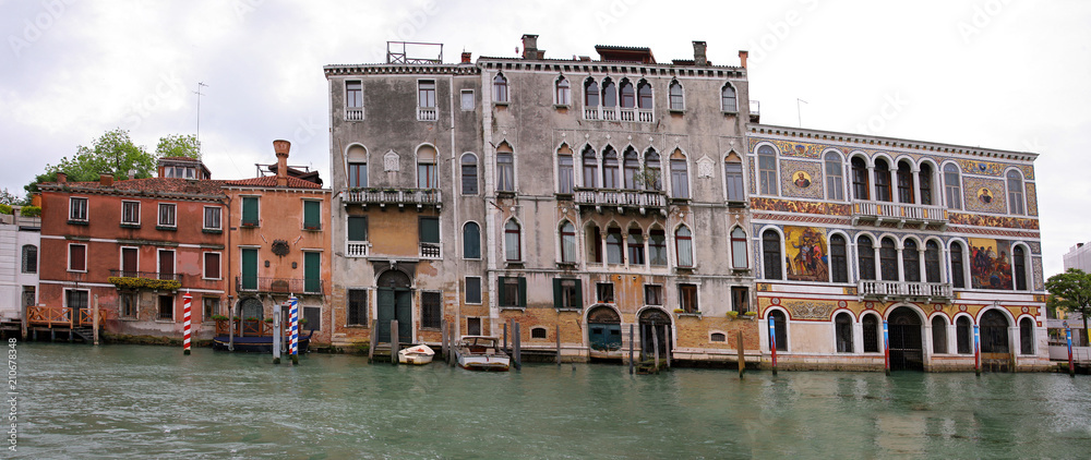 VENICE, ITALY - MAY 8, 2010: View of the marvelous architecture along the Grand Canal in Venice, Italy