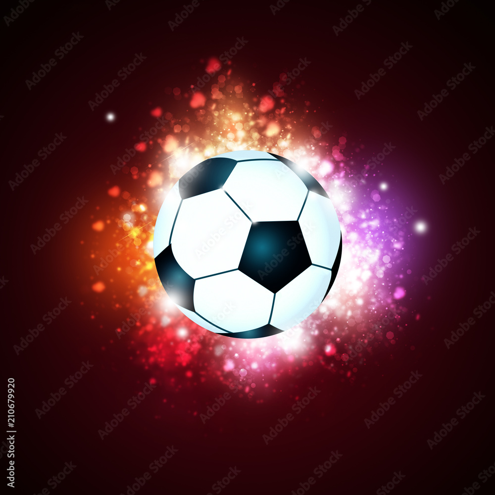Naklejka premium Football Ball witl blurry lights