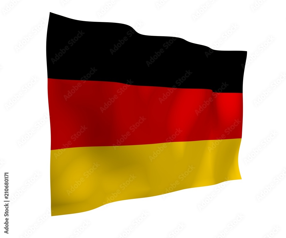 Flag of Germany. Wide format 3D illustration. State symbol of the Federal Republic of Germany. 3D rendering Flag of Germany. Wide format 3D illustration. State symbol of the Federal Republic of Germany. 3D rendering
