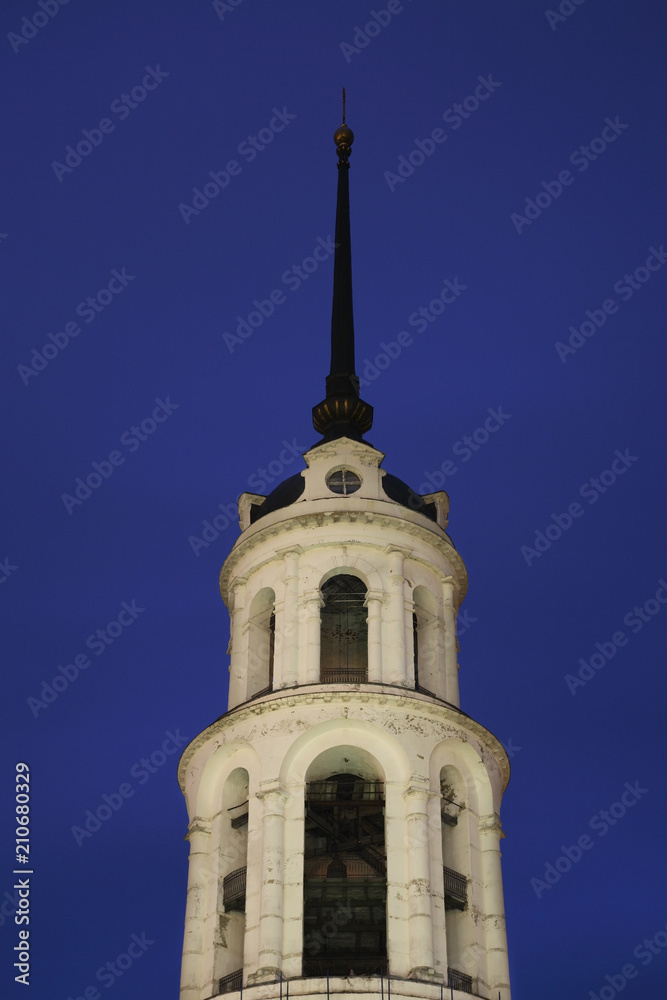 Belfry of  Resurrection Cathedral in Shuya. Ivanovo region. Russia