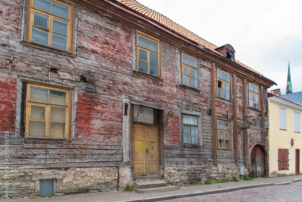 Tallinn in Estonia, very old wooden house in the medieval city
Tallinn in Estonia, very old wooden house in the medieval city