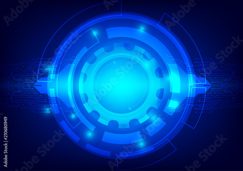 Abstract blue color background digital technology concept. Vector illustration