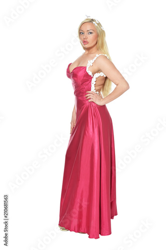 beautiful woman in pink dress  posing © aletia2011