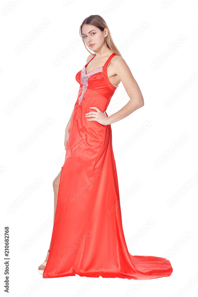 beautiful woman in  red dress