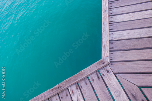Wooden bridge for viewing the beauty of the sea
