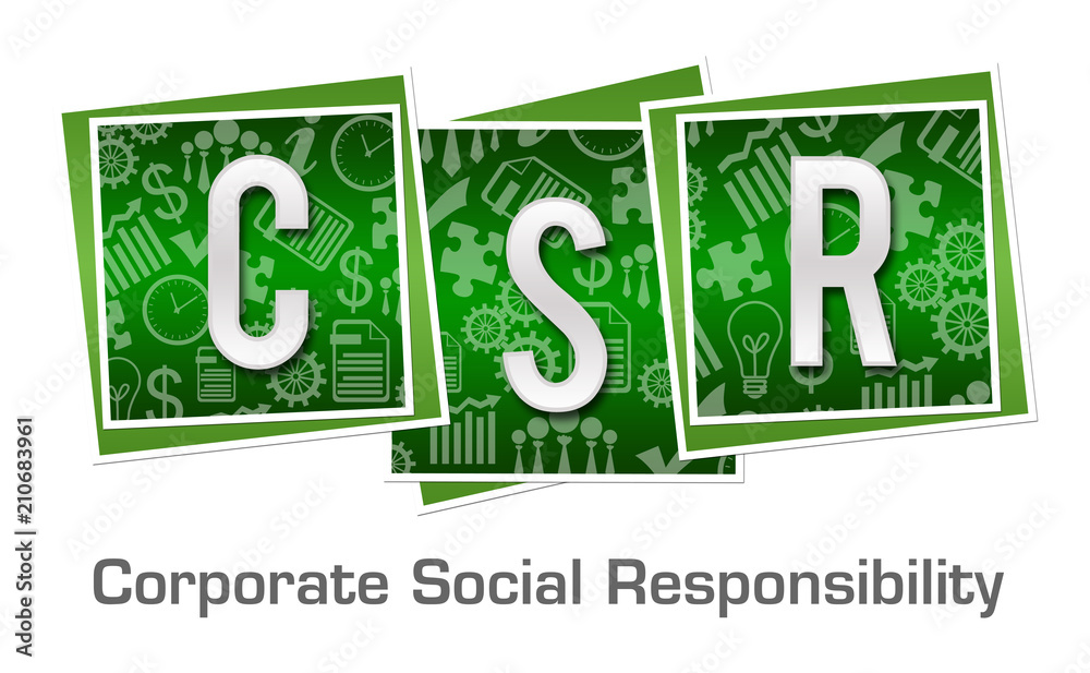 CSR - Customer Social Responsibility Green Business Texture Blocks CSR - Customer Social Responsibility Green Business Texture Blocks
