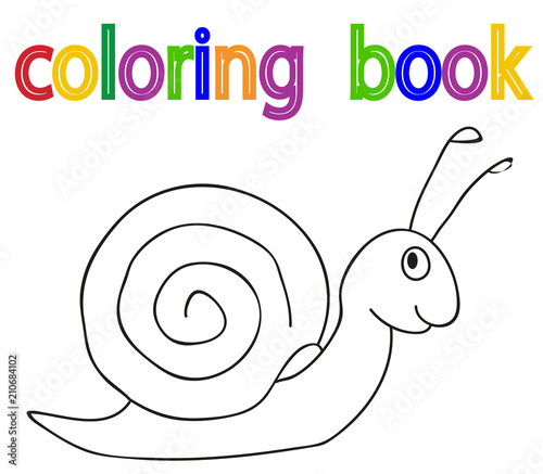 book coloring, snail, character