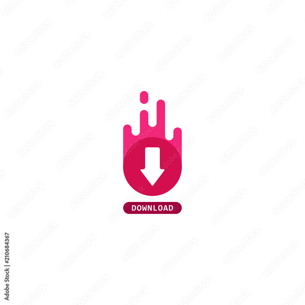 Obraz premium Button Download Vector Template Design Illustration