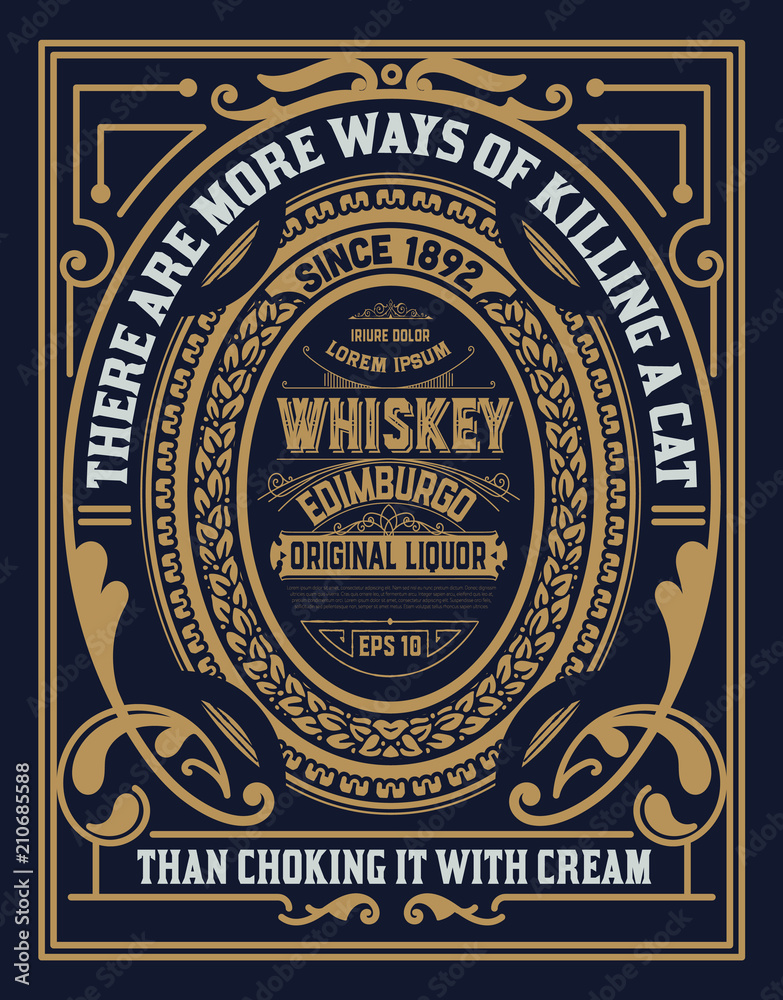 Floral Label for Whiskey packing or other products