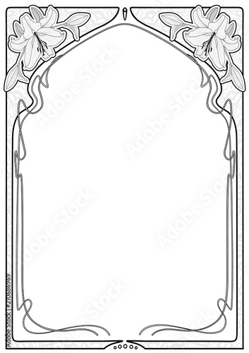 Art nouveau frames with space for text.
