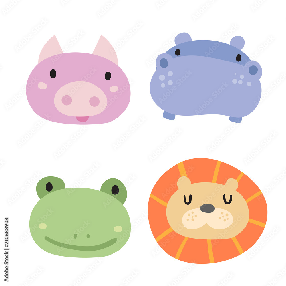 animals head collection design animals head collection design