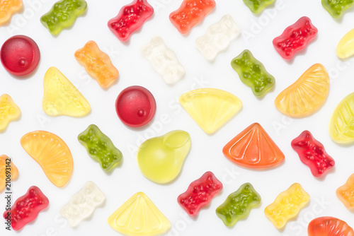 top view of gummy candies photo