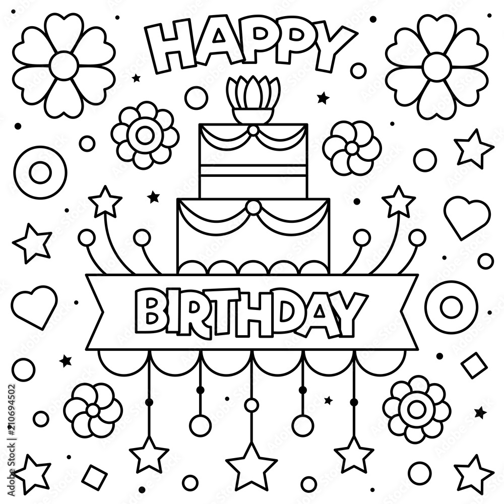 Coloring page. Vector illustration. Stock Vector | Adobe Stock