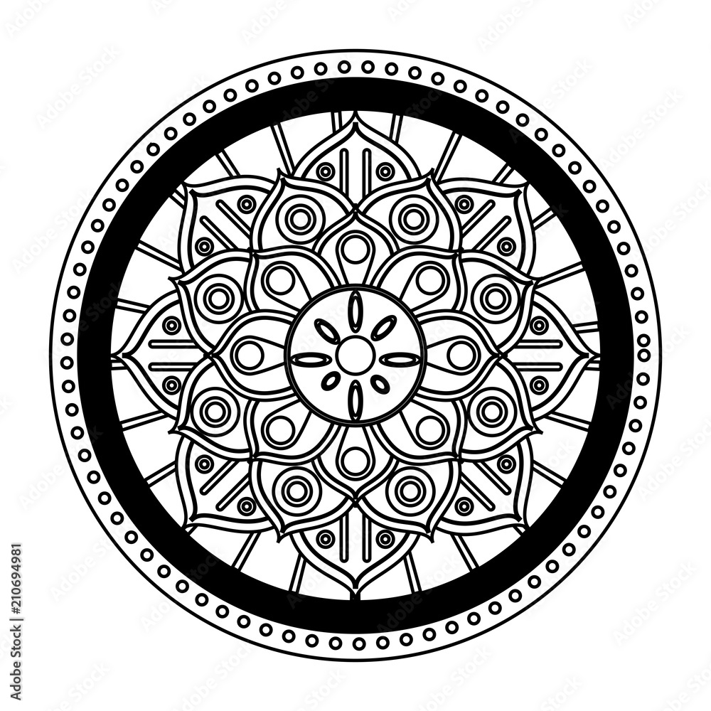 Mandala indian emblem vector illustration graphic design