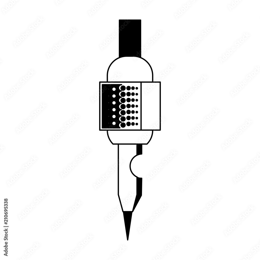 Graphic black and white tattoo machine set vol 3 Vector Image