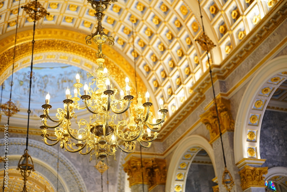 Obraz premium chandelier in church,thailand.