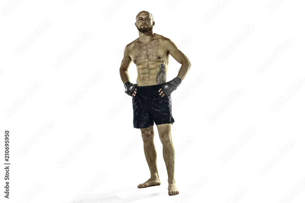 professional boxer boxing isolated on white studio background professional boxer boxing isolated on white studio background