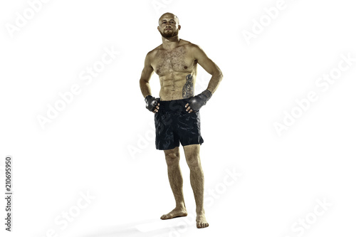 professional boxer boxing isolated on white studio background © master1305