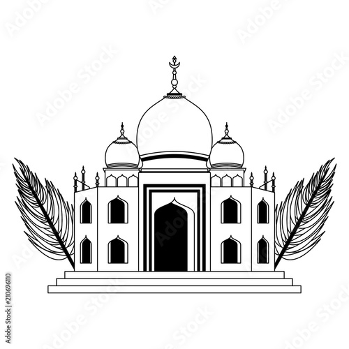 India taj mahal monument vector illustration graphic design