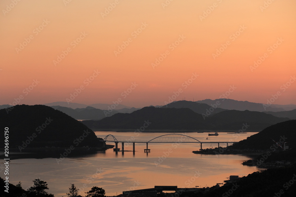 The sunset of  Seto Inland Sea