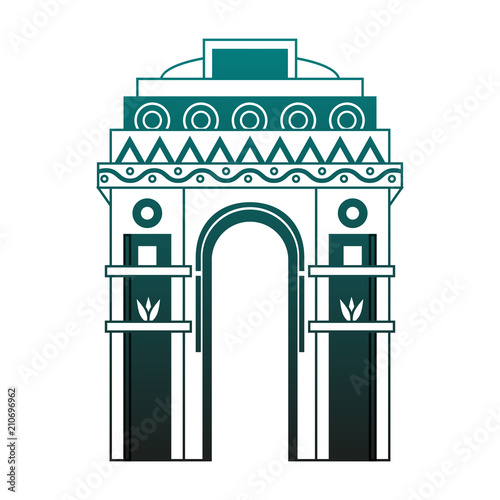 India gate monument vector illustration graphic design